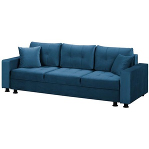 Schlafsofa Upwell II Blau/Marineblau Microfaser 236 x 72 x 96cm Modern