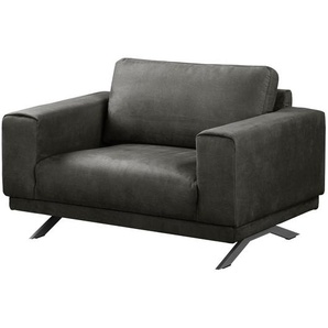 Sessel Grau/Dunkelgrau Webstoff 121 x 81 x 89cm