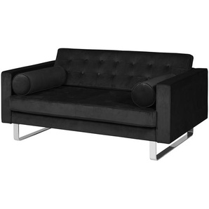 Fredriks Sofa Chelsea III 2-Sitzer Schwarz Microfaser 146x68x85 cm