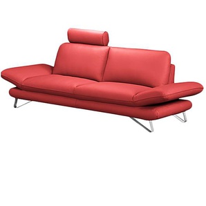Fredriks Sofa Enzo 2,5-Sitzer Kaminrot Echtleder 215x83x95 cm (BxHxT) Modern