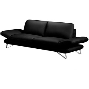 Fredriks Sofa Enzo 3-Sitzer Schwarz Echtleder 231x83x95 cm (BxHxT) Modern