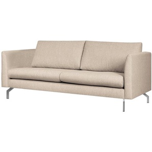 2-Sitzer Sofa Kayena Beige/Beige Webstoff Inas 176 x 78 x 93cm Chrom glänzend Modern