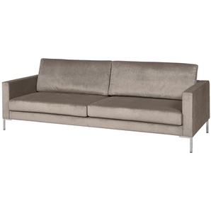 Fredriks Sofa Portobello III 3-Sitzer Hellgrau Samt 216x75x85 cm