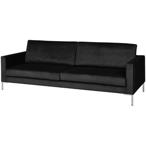 Fredriks Sofa Portobello III 3-Sitzer Schwarz Samt 216x75x85 cm