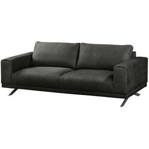 Sofa 2,5-Sitzer Grau/Dunkelgrau Webstoff 216 x 81 x 89cm Modern