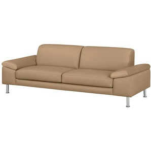 3-Sitzer Sofa - Bodenfrei Beige/Sand Echtleder Roda 232 x 82 x 90cm Modern