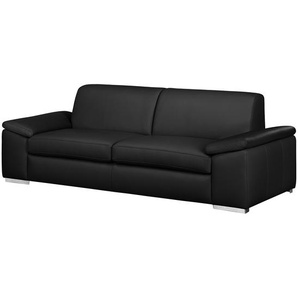 3-Sitzer Sofa - Bodennah Schwarz/Schwarz Echtleder Maer 232 x 82 x 90cm Modern