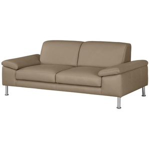 2-Sitzer Sofa - Bodenfrei Beige/Cappuccino Echtleder Maer 204 x 82 x 90cm Modern