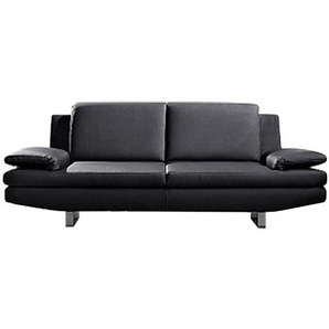 Sofa 2-Sitzer Schwarz/Schwarz Bezug: Kunstleder 190 x 80 x 92cm Modern