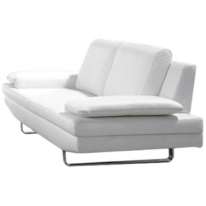 Sofa 3-Sitzer Weiß/Weiß Bezug: Kunstleder 210 x 80 x 92cm Modern