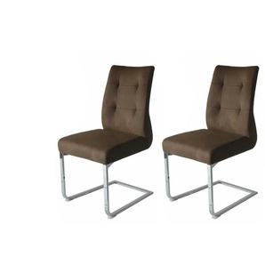 Freischwinger 2er-Set - braun - Materialmix - 47 cm - 96 cm | Möbel Kraft