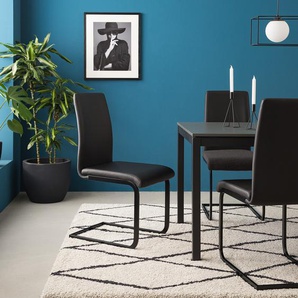 Freischwinger Bjora 44 x 96 x 58cm Schwarz/Schwarz 2er Set