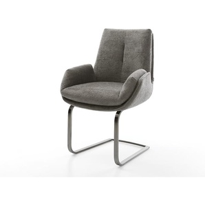 Freischwinger Clea-Flex Bouclé Soft Schlamm Freischwinger flach Graphit, Esszimmerstühle