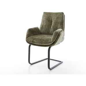 Freischwinger Clea-Flex Chenille Olive Freischwinger flach Schwarz, Esszimmerstühle