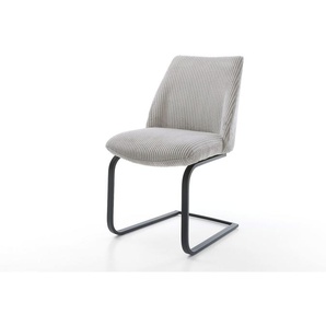 Freischwinger Elso-Flex Cord Silbergrau Freischwinger flach Schwarz Taschenfederkern, Esszimmerstühle