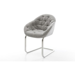 Freischwinger Gaio-Flex Strukturstoff Soft Grau Freischwinger flach Edelstahl, Esszimmerstühle
