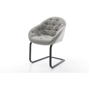 Freischwinger Gaio-Flex Strukturstoff Soft Grau Freischwinger flach Schwarz, Esszimmerstühle