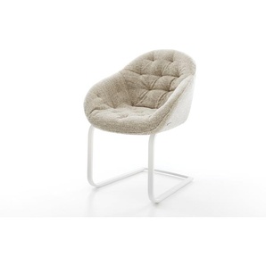 Freischwinger Gaio-Flex Webstoff Soft Beige Freischwinger flach Weiß, Esszimmerstühle