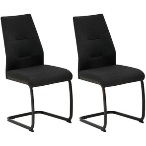 Freischwinger HELA Ariana Stühle Gr. B/H/T: 43 cm x 93 cm x 59 cm, 2 St., Metall, schwarz (schwarz, schwarz) Freischwinger Zertifizierter Waterfree Stoff - sehr Robust, 140 kg belastbar