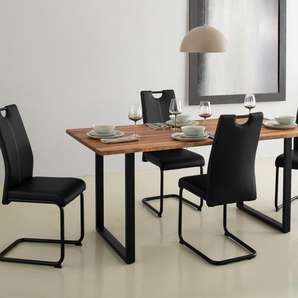 Freischwinger HELA CORA Stühle Gr. B/T: 44 cm x 58 cm, 4 St., Metall, schwarz (schwarz, schwarz) Freischwinger Tragegriff in