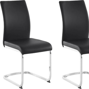 Freischwinger HELA Stühle Gr. B/H/T: 43 cm x 91 cm x 58 cm, 2 St., Lederoptik, schwarz Freischwinger