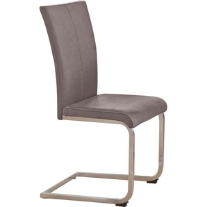 Freischwinger HOME AFFAIRE Nils Stühle Gr. B/H/T: 42,5 cm x 100 cm x 60 cm, 2 St., Luxus-Microfaser Lederoptik, Gestell in Chrom-Look + Metall, braun (cappuccino) Freischwinger Stühle Stuhl belastbar bis 120 Kg, Gestell Metall im Chrom-Look oder Schwarz