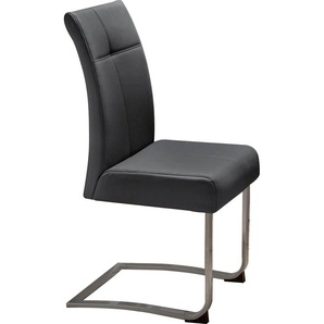 Freischwinger HOME AFFAIRE Rab Stühle Gr. B/H/T: 44 cm x 100 cm x 60 cm, 2 St., Kunstleder, Metall, schwarz (schwarz (ascona 1000), silberfarben) Freischwinger Stühle Bezug in verschiedenen Qualitäten, maximale Belastbarkeit 120 kg