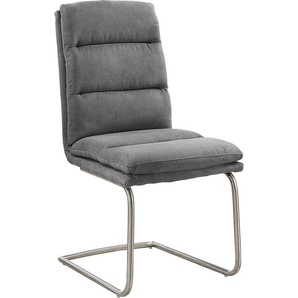 Freischwinger JOCKENHÖFER GRUPPE Jack Stühle Gr. B/H/T: 48 cm x 94 cm x 58 cm, 2 St., Microfaser, Edelstahl, grau (anthrazit, edelstahl) Freischwinger Esszimmerstuhl 2 oder 4 Stück