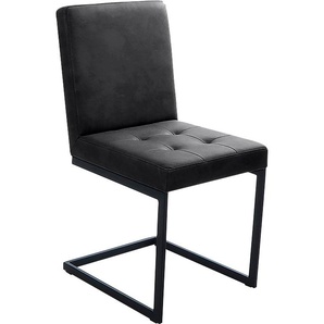 Freischwinger K+W KOMFORT & WOHNEN Stühle Gr. 1 St., Microfaser, schwarz (black 81) Freischwinger Freischwingergestell aus Vierkantrohr schwarz, hoher Sitzkomfort