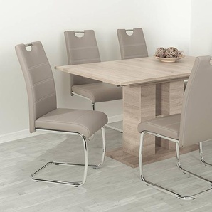 Freischwinger La Paz Kunstleder 43 x 98 x 59cm Braun/Cappuccino 2er Set