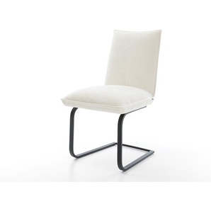 Freischwinger Lelio-Flex Bouclé Soft Beige Freischwinger flach Schwarz Taschenfederkern, Esszimmerstühle