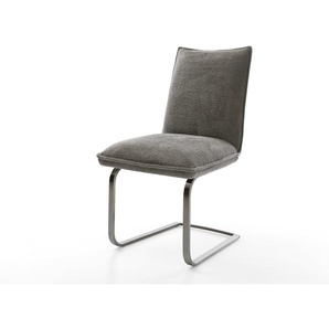 Freischwinger Lelio-Flex Bouclé Soft Schlamm Freischwinger flach Graphit Taschenfederkern, Esszimmerstühle