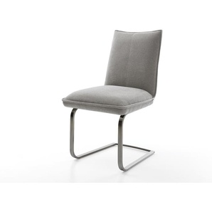 Freischwinger Lelio-Flex Strukturstoff Soft Grau Freischwinger flach Graphit Taschenfederkern, Esszimmerstühle