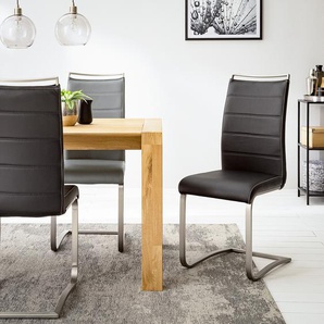 Freischwinger Lezuza 42 x 102 x 56cm 4er Set Kunstleder Leja: Schwarz Schwarz