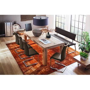 Freischwinger Marco 43 x 103 x 52cm 4er Set Echtleder Gyda: Braun Braun