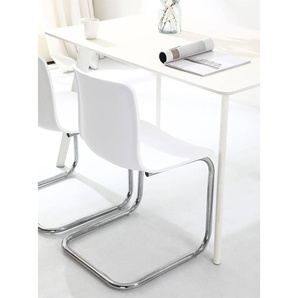 Freischwinger Mendosa 2er-Set 48 x 79 x 50cm Weiß/Silber