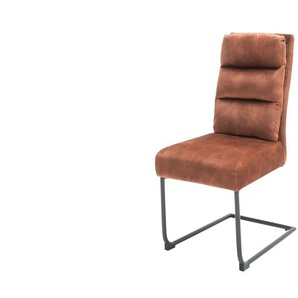 Freischwinger mit gemütlichem Rückenkissen Lampang - braun - Materialmix - 44 cm - 99 cm - cm 64,0 | Möbel Kraft