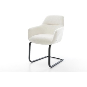 Freischwinger Pejo-Flex Bouclé Soft Beige Freischwinger flach Schwarz Taschenfederkern, Esszimmerstühle