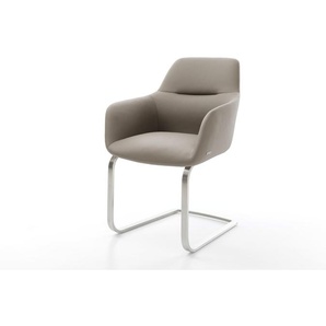 Freischwinger Pejo-Flex Echt-Leder Schlamm Freischwinger flach Edelstahl Taschenfederkern, Esszimmerstühle