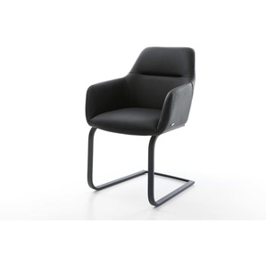 Freischwinger Pejo-Flex Echt-Leder Schwarz Freischwinger flach Schwarz Taschenfederkern, Esszimmerstühle