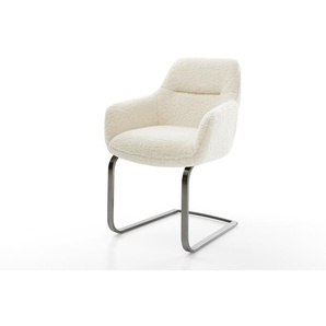 Freischwinger Pejo-Flex Teddystoff Beige Freischwinger flach Graphit Taschenfederkern, Esszimmerstühle