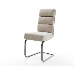 Freischwinger Pela-Flex Webstoff Soft Beige Freischwinger flach Graphit Taschenfederkern, Esszimmerstühle