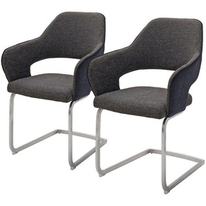 Freischwinger Savega 2er-Set 58 x 89 x 59cm Grau/Dunkelgrau