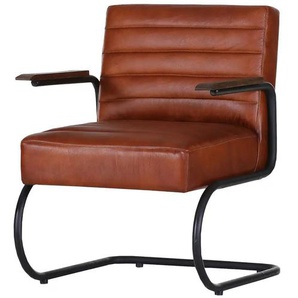 Freischwinger Sessel - braun - Materialmix - 68 cm - 84 cm - cm 78,0 | Möbel Kraft