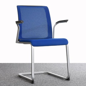 Freischwinger, Steelcase, blau, silber, gebraucht