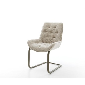 Freischwinger Taimi-Flex Webstoff Soft Beige Freischwinger flach Effektfinish Titan, Esszimmerstühle