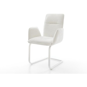 Freischwinger Vinja-Flex Bouclé Soft Beige Freischwinger flach Weiß, Esszimmerstühle