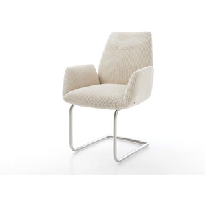 Freischwinger Zoa-Flex Cord Beige Freischwinger rund Edelstahl Taschenfederkern, Esszimmerstühle