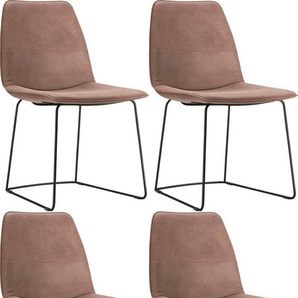 freistil ROLF BENZ Schalenstuhl 117 (4 St), mit schmalem Metallgestell in Schwarz, ohne Armlehne