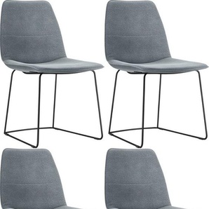 freistil ROLF BENZ Schalenstuhl 117 (4 St), mit schmalem Metallgestell in Schwarz, ohne Armlehne